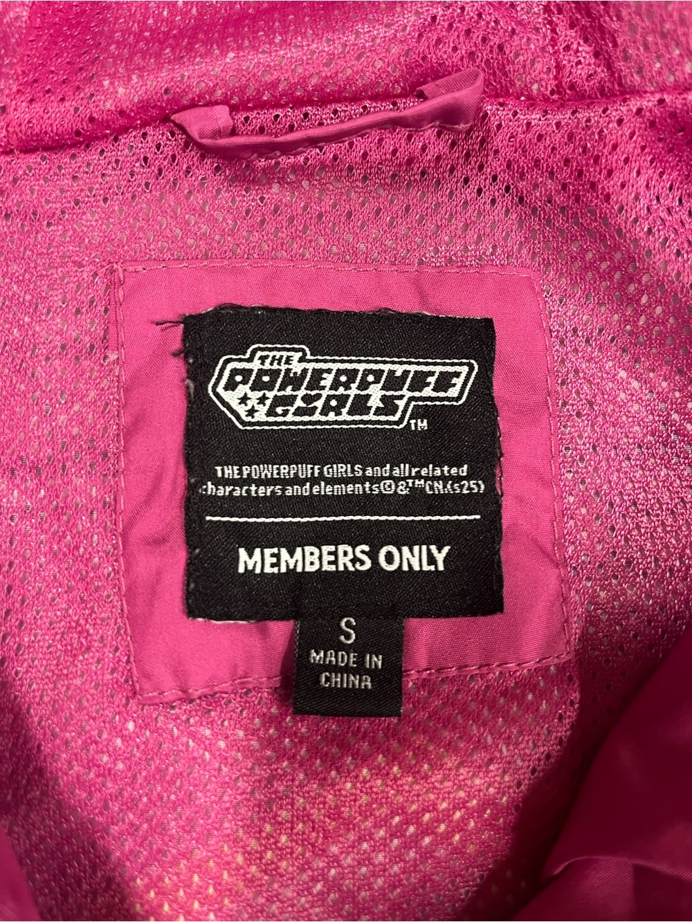 Members Only Pink Mesh Lined Jacket with The Powerpuff Girls Label - Picture 2 of 9